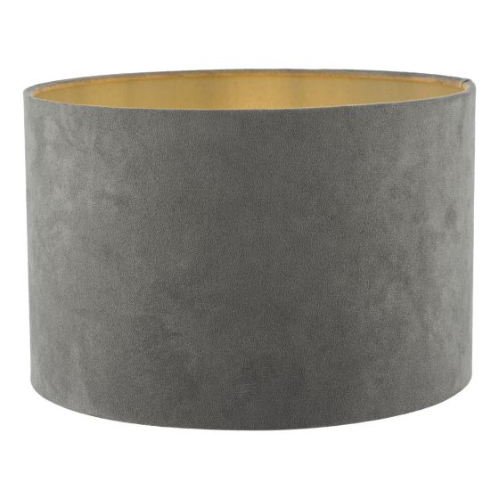 där lighting Wanda Grey Velvet Drum Shade 34cm