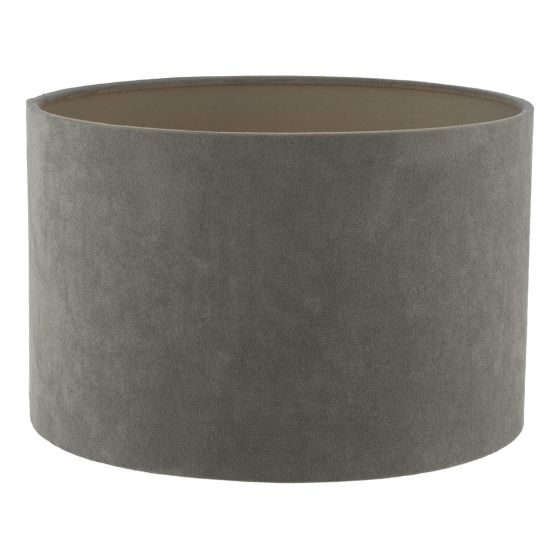där lighting Wycliffe Grey Velvet Drum Shade 31cm