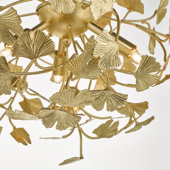 Där Lighting Yadira 4 Light Semi Flush Gold Leaf