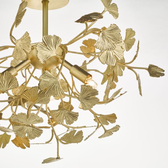 Där Lighting Yadira 4 Light Semi Flush Gold Leaf