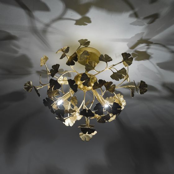 Där Lighting Yadira 4 Light Semi Flush Gold Leaf