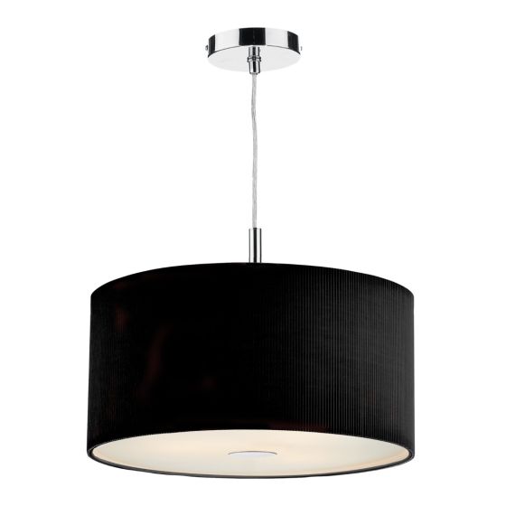 Där Lighting Zaragoza 3 Light Pendant Black 40cm