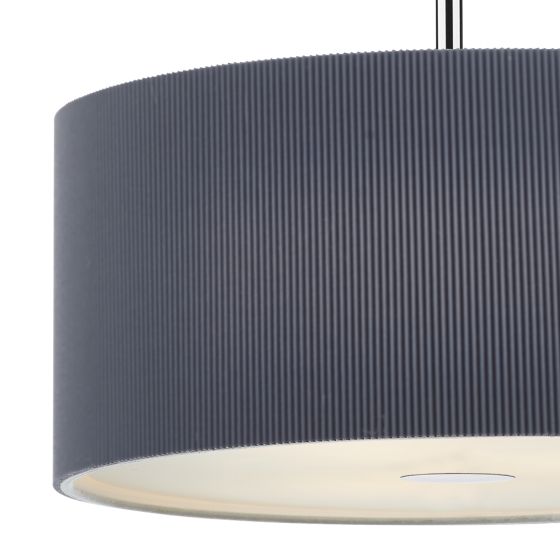 där lighting Zaragoza 3 Light Pendant Grey 60cm
