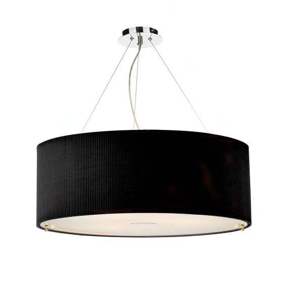 där lighting Zaragoza 6 Light Pendant Black 90cm