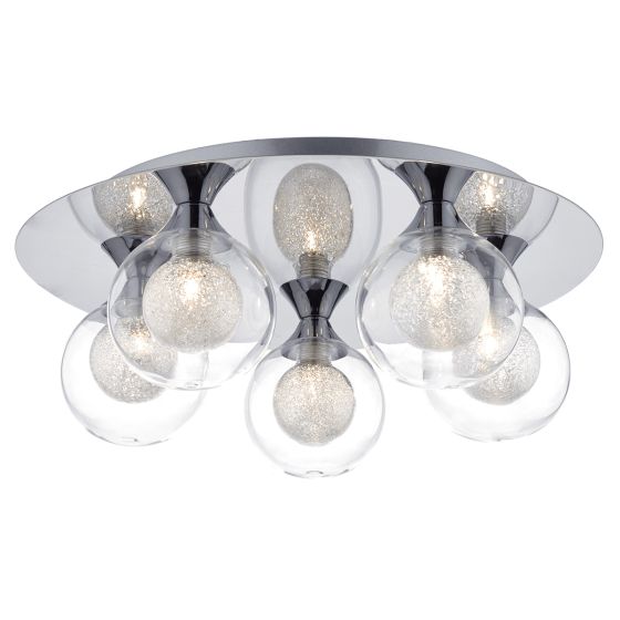 Där Lighting Zeke 5 Light Flush Polished Chrome