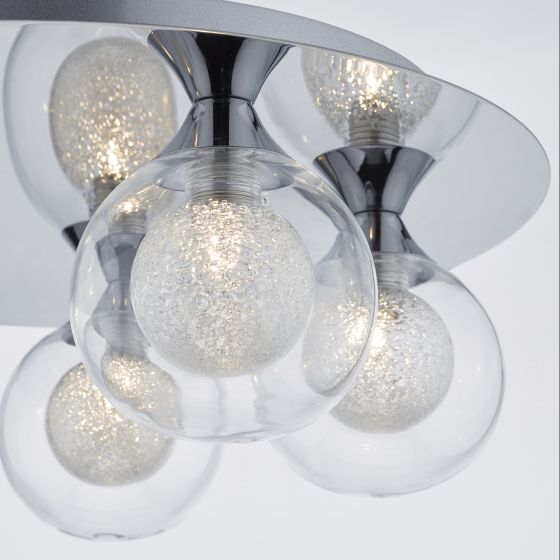 där lighting Zeke 5 Light Flush Polished Chrome