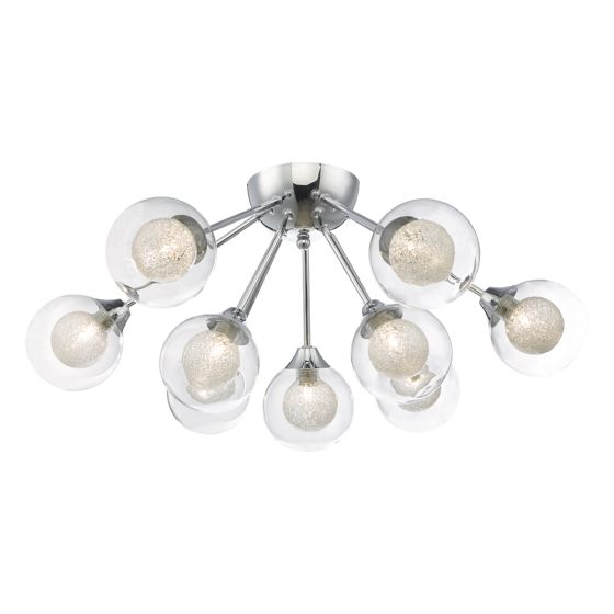 Där Lighting Zeke 9lt Semi Flush Polished Chrome