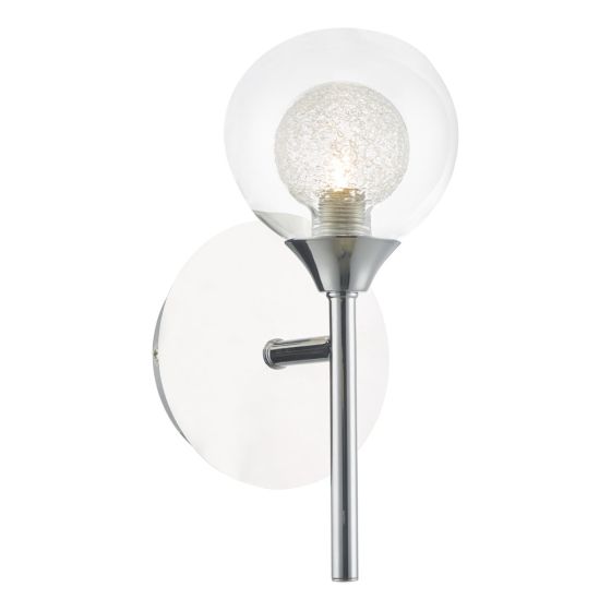 Där Lighting Zeke Wall Light Polished Chrome Glass