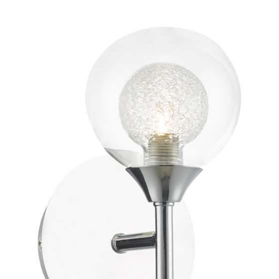 Där Lighting Zeke Wall Light Polished Chrome Glass