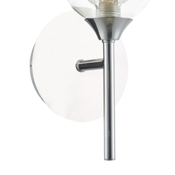 Där Lighting Zeke Wall Light Polished Chrome Glass