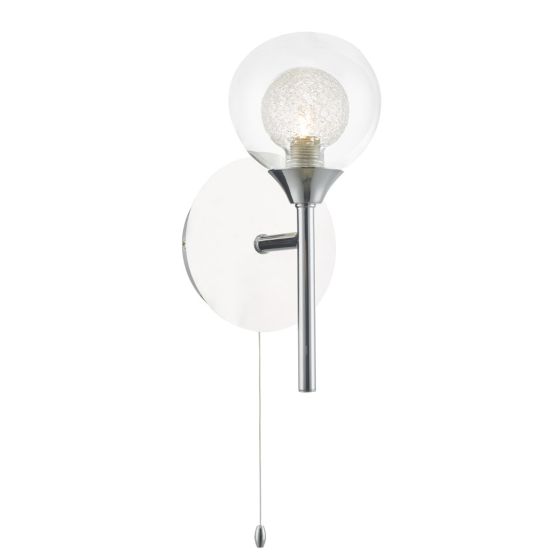där lighting Zeke Wall Light Polished Chrome Glass