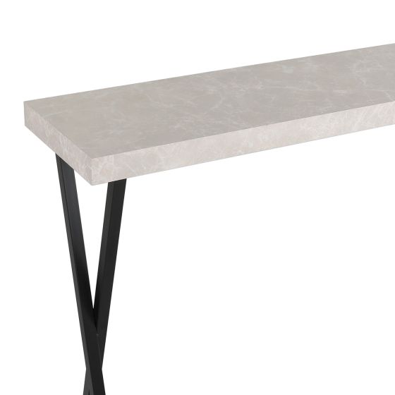 Där Lighting Data Console Table Light Grey Marble Effect