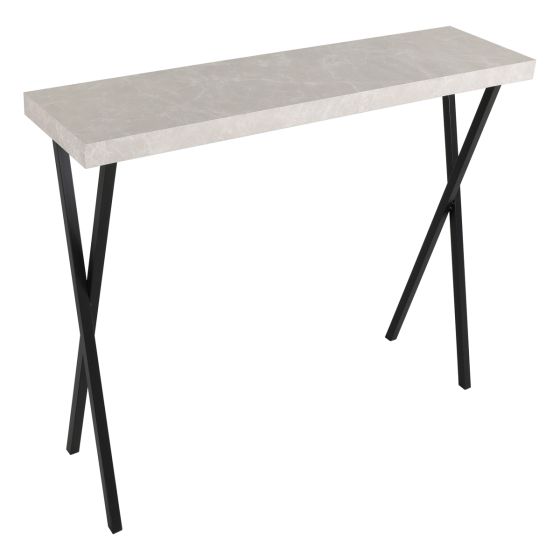 där lighting Data Console Table Light Grey Marble Effect