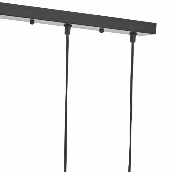 där lighting Dax 3 Light Bar Pendant Black & Polished Chrome