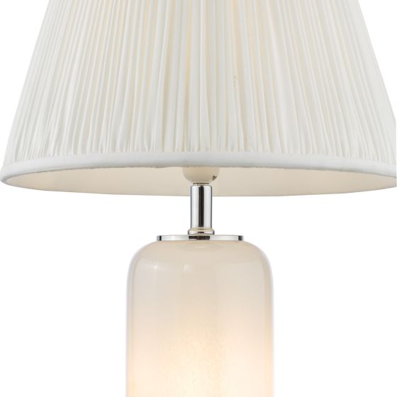 Där Lighting Deandra Table Lamp Yellow And White Art Glass With Shade