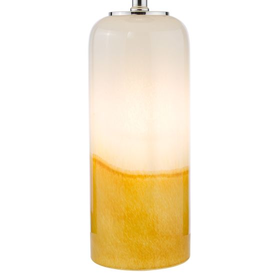 Där Lighting Deandra Table Lamp Yellow And White Art Glass With Shade
