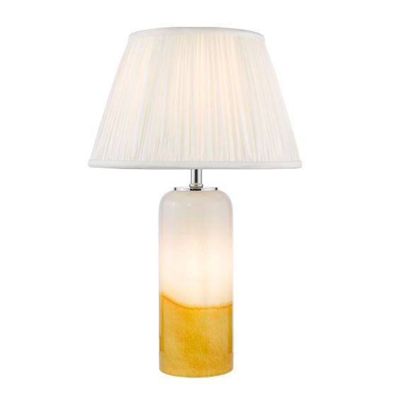 där lighting Deandra Table Lamp Yellow and White Art Glass With Shade
