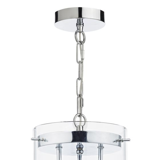 Där Lighting Decade 3 Light Pendant Polished Chrome Glass