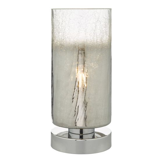 där lighting Deena Touch Table Lamp Polished Chrome Crackle Glass