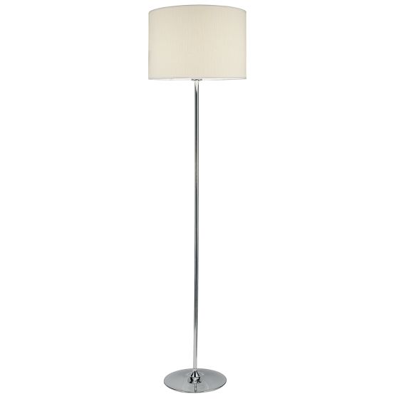 Där Lighting Delta Floor Lamp Polished Chrome With Shade