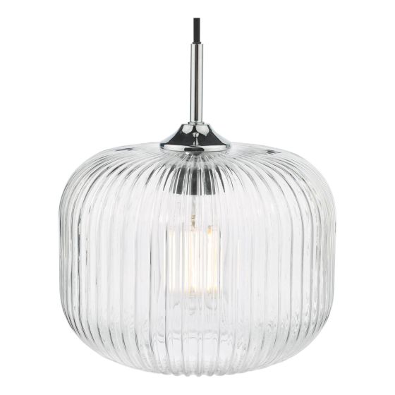 Där Lighting Demarius Pendant Polished Chrome And Clear Glass