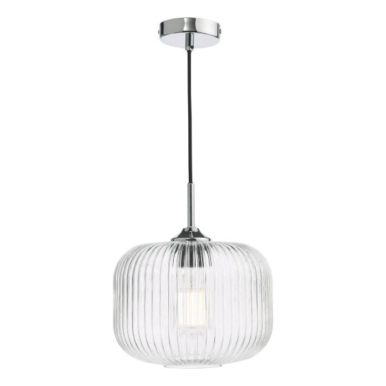 där lighting Demarius Pendant Polished Chrome and Clear Glass