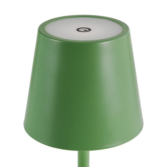 Där Lighting Derrick Rechargeable Outdoor Table Lamp Satin Green LED IP54