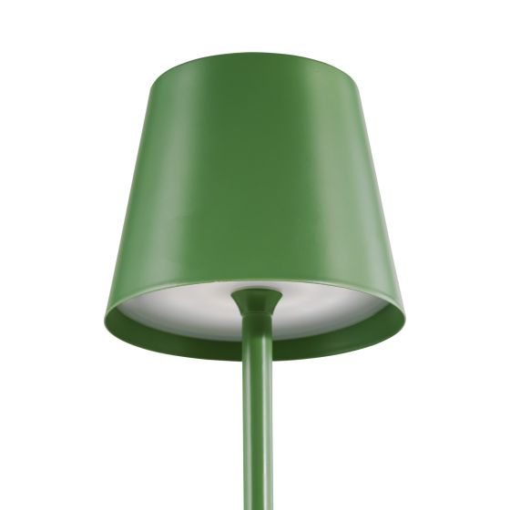 Där Lighting Derrick Rechargeable Outdoor Table Lamp Satin Green LED IP54
