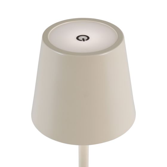 Där Lighting Derrick Rechargeable Outdoor Table Lamp Satin Grey LED IP54