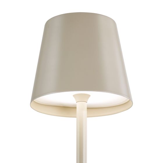 Där Lighting Derrick Rechargeable Outdoor Table Lamp Satin Grey LED IP54