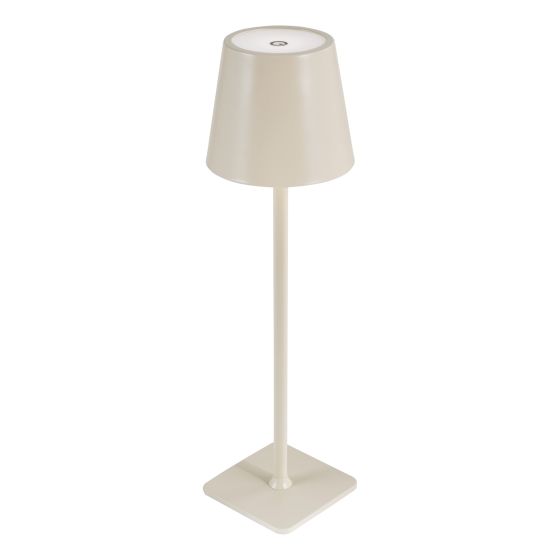 där lighting Derrick Rechargeable Outdoor Table Lamp Satin Grey LED IP54