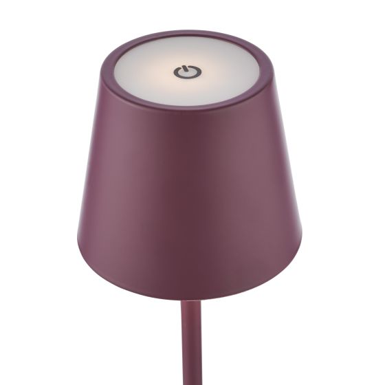 Där Lighting Derrick Rechargeable Outdoor Table Lamp Satin Purple LED IP54