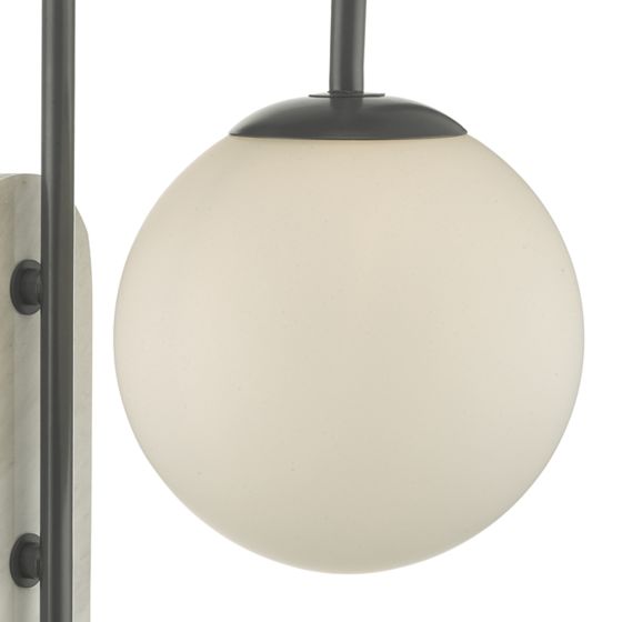 Där Lighting Deuce Bathroom Wall Light Marble Opal Glass IP44