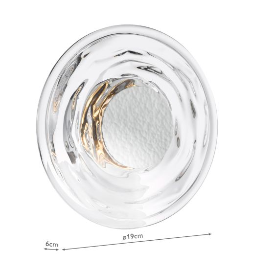 Där Lighting Dewey Wall Light Textured Glass And Polished Chrome LED