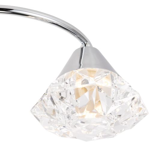 Där Lighting Dilys 3 Light Semi-Flush Polished Chrome
