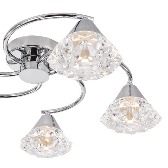 Där Lighting Dilys 5 Light Semi-Flush Polished Chrome