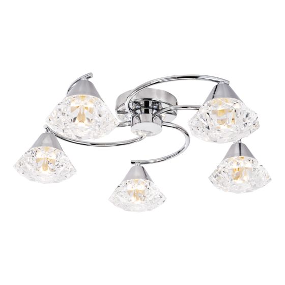 där lighting Dilys 5 Light Semi-Flush Polished Chrome