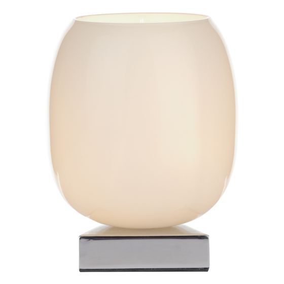 Där Lighting Dino Touch Table Lamp Polished Chrome White Glass