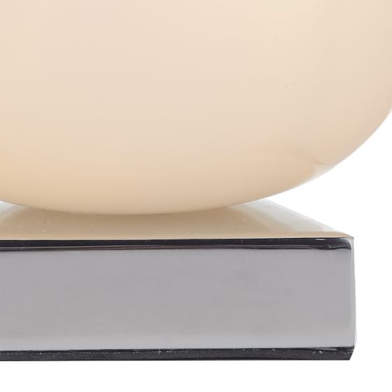 där lighting Dino Touch Table Lamp Polished Chrome White Glass