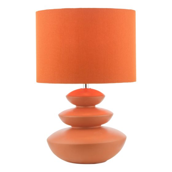 Där Lighting Discus Ceramic Table Lamp Orange With Shade