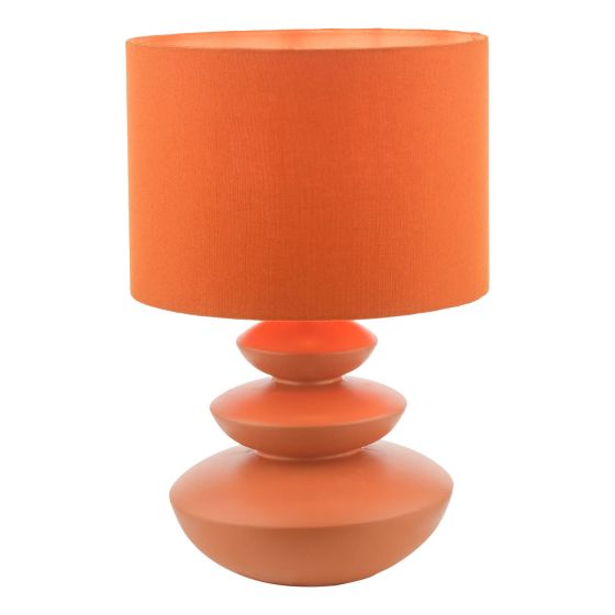 där lighting Discus Ceramic Table Lamp Orange With Shade