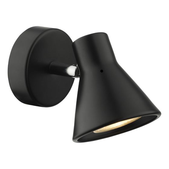 Där Lighting Diza Single Wall Spotlight Matt Black Polished Chrome