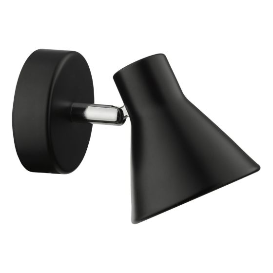 Där Lighting Diza Single Wall Spotlight Matt Black Polished Chrome