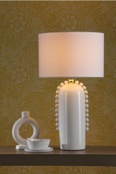 Där Lighting Dolce Table Lamp White Ceramic With Shade