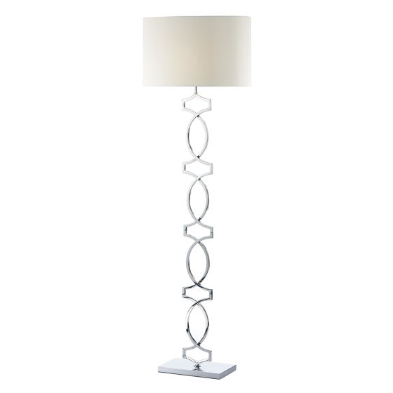 där lighting Donovan Floor Lamp Polished Chrome complete with Shade