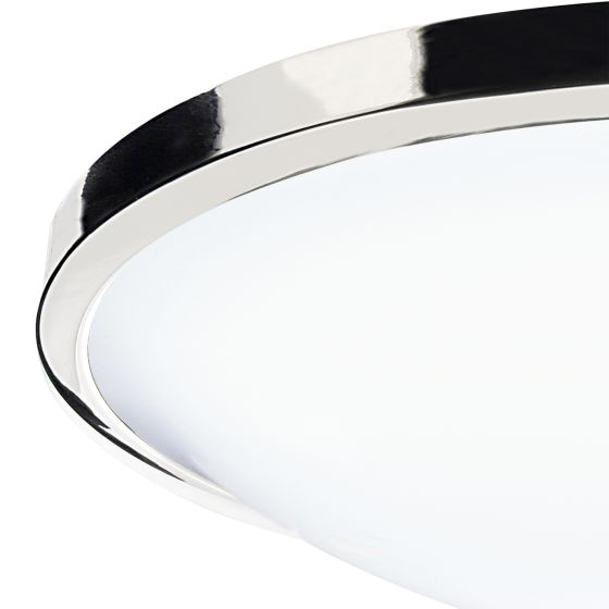 Där Lighting Dover Bathroom Flush Polished Chrome White Acrylic IP44