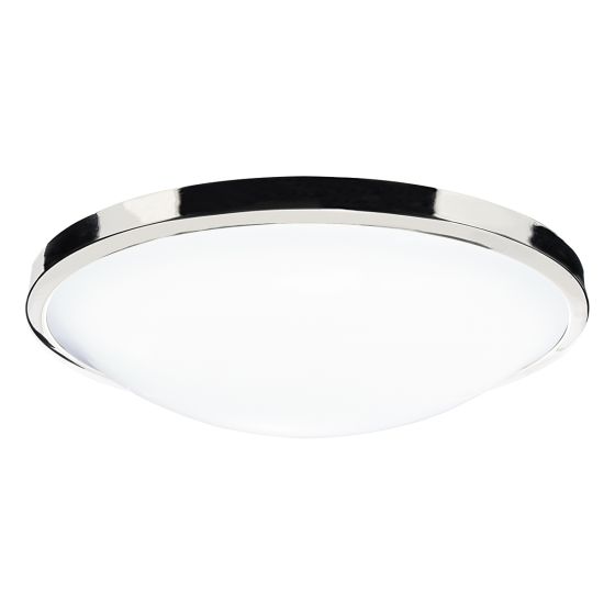 Där Lighting Dover Bathroom Flush Polished Chrome White Acrylic IP44