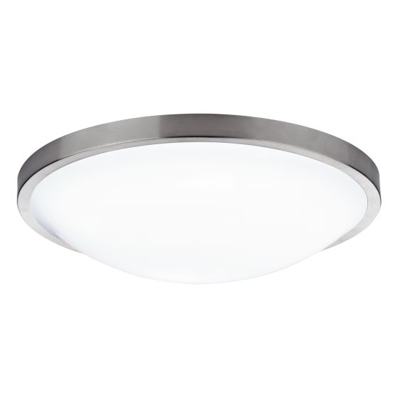 Där Lighting Dover Bathroom Flush Satin Chrome White Acrylic IP44
