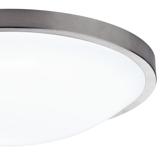där lighting Dover Bathroom Flush Satin Chrome White Acrylic IP44