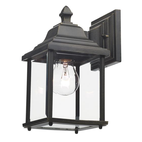Där Lighting Doyle Outdoor Wall Light Black/Gold Glass IP44